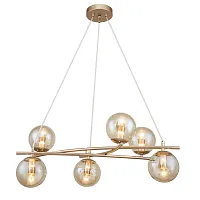 Люстра подвесная Баланс (Balance) 1119/6S Gold Escada прозрачная на 6 ламп, основание золотое в стиле современный шар Люстра подвесная Баланс (Balance) 1119/6S Gold Escada прозрачная на 6 ламп, основание золотое в стиле современный шар
